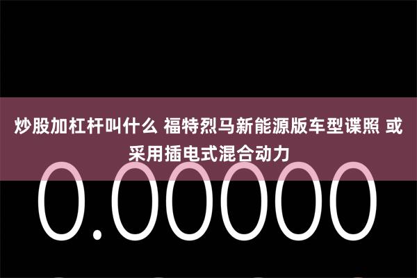 炒股加杠杆叫什么 福特烈马新能源版车型谍照 或采用插电式混合动力