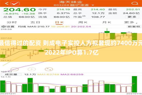 最信得过的配资 则成电子实控人方拟套现约7400万元 2022年IPO募1.7亿