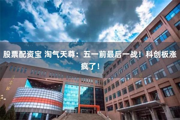 股票配资宝 淘气天尊：五一前最后一战！科创板涨疯了！