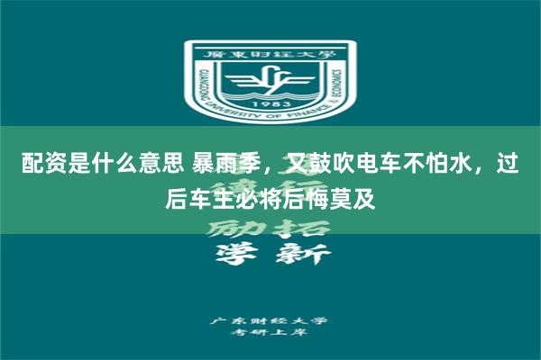 配资是什么意思 暴雨季，又鼓吹电车不怕水，过后车主必将后悔莫及