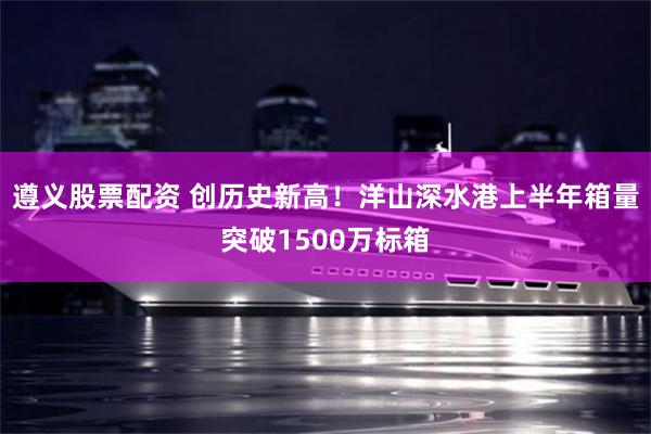 遵义股票配资 创历史新高！洋山深水港上半年箱量突破1500万标箱