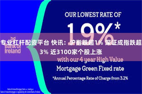 专业杠杆配资平台 快讯：沪指跌超1% 深证成指跌超3% 近3100家个股上涨