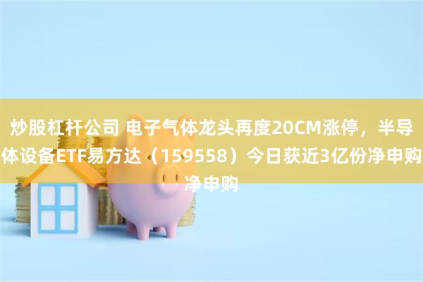 炒股杠杆公司 电子气体龙头再度20CM涨停，半导体设备ETF易方达（159558）今日获近3亿份净申购
