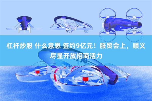 杠杆炒股 什么意思 签约9亿元！服贸会上，顺义尽显开放招商活力
