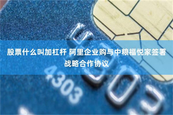 股票什么叫加杠杆 阿里企业购与中粮福悦家签署战略合作协议
