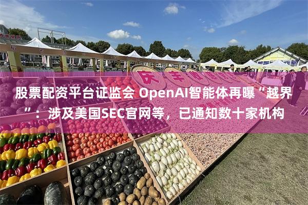 股票配资平台证监会 OpenAI智能体再曝“越界”：涉及美国SEC官网等，已通知数十家机构