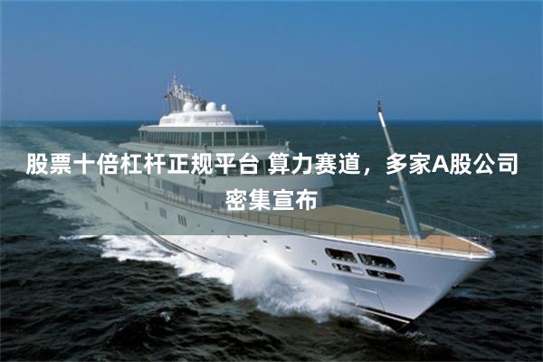 股票十倍杠杆正规平台 算力赛道，多家A股公司密集宣布