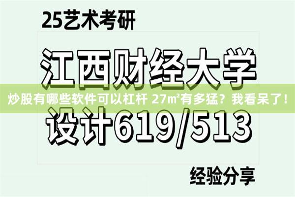 炒股有哪些软件可以杠杆 27㎡有多猛？我看呆了！